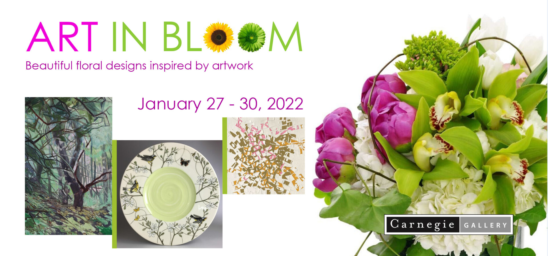 Art In Bloom The Arty Crowd   2022 ART IN BLOOM INVITE Front Scaled 