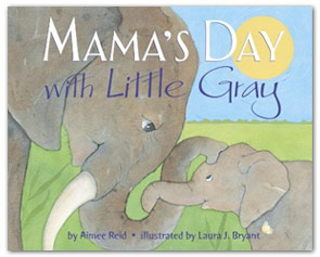 “Mama, when I grow up, will you grow down?”  What would it be like if, one day, Little Gray were the big elephant and Mama the small one? Little Gray can picture it perfectly. He’d shade her from the sun, teach her to make mud, and find pictures in the clouds with her. In fact, he would do for her exactly what she does for him.  Together, Little Gray and Mama enjoy a perfectly wonderful ordinary day, dreaming of tomorrow and cherishing the beauty of today.  Mama’s Day with Little Gray is published by Random House Children’s Books.