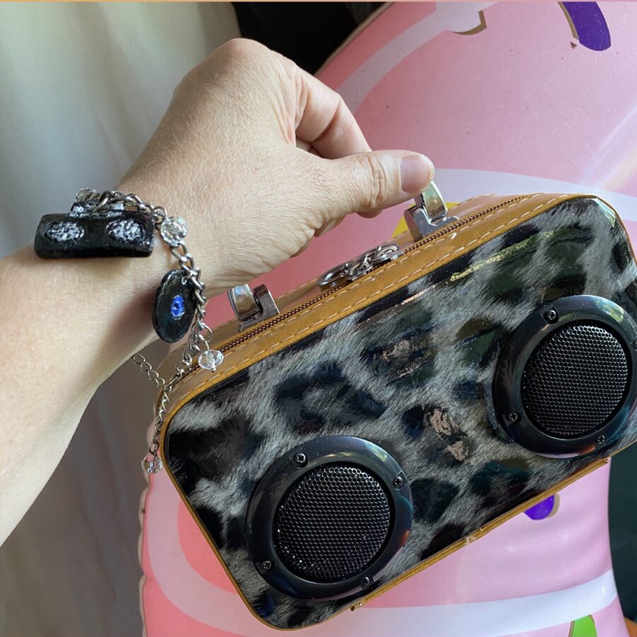 Transformation of Accessories such as these cute rock n roll purses that play music and have strobe lights!