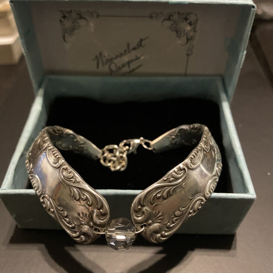 Antique silver spoon bracelet- handmade 