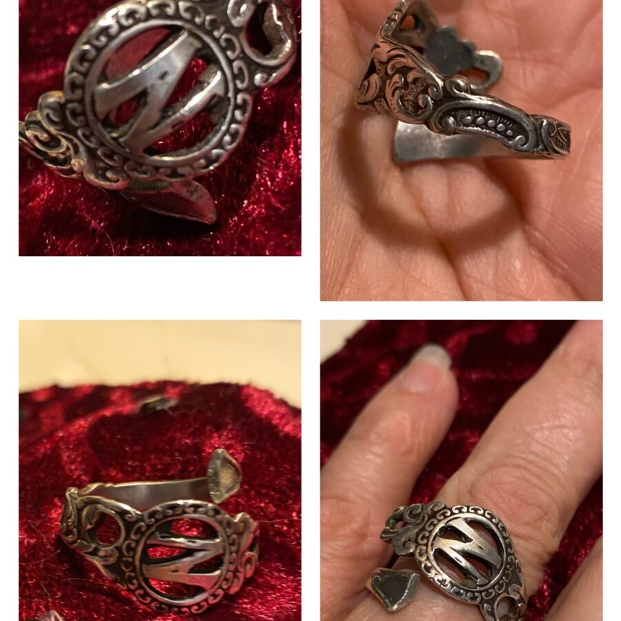 Hand made antique silver spoon rings