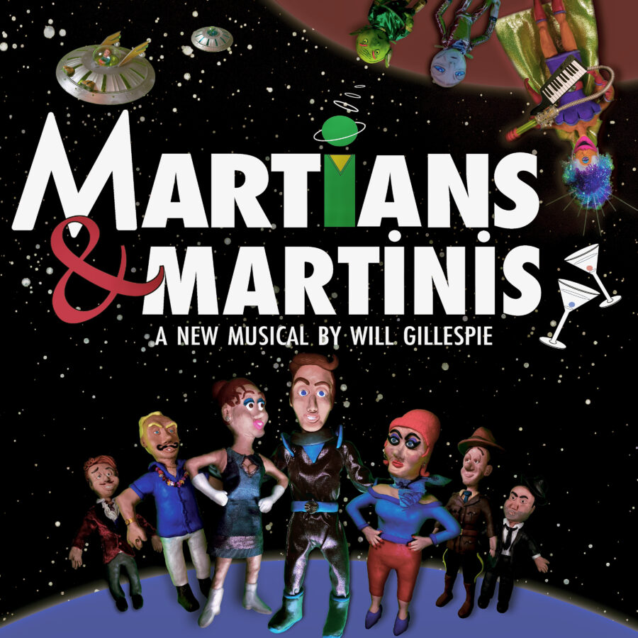 Martians & Martinis Album Cover. Puppets by Susan Robinson.