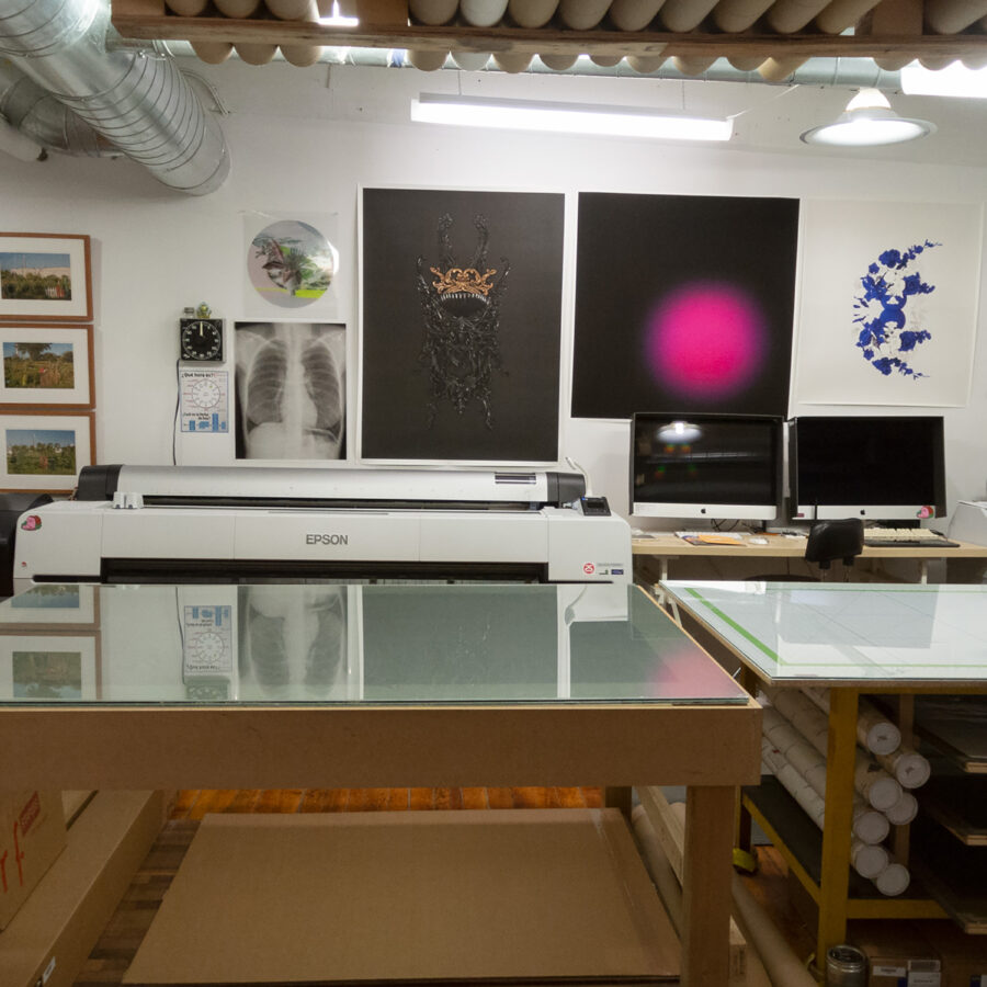 Printing and production area in the Smokestack Digital Studio