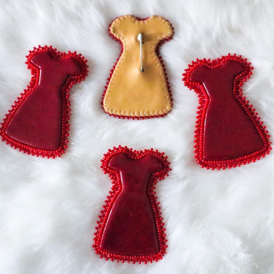 Red Skirt Brooches