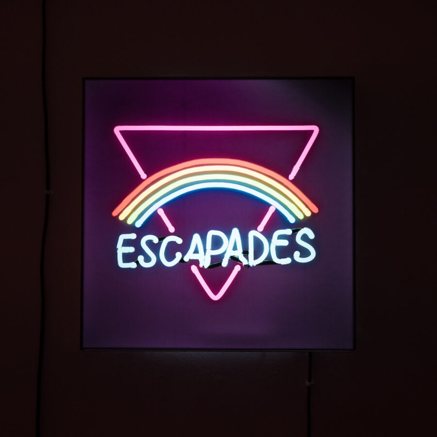 Lightbox of 3D rendered neon sign