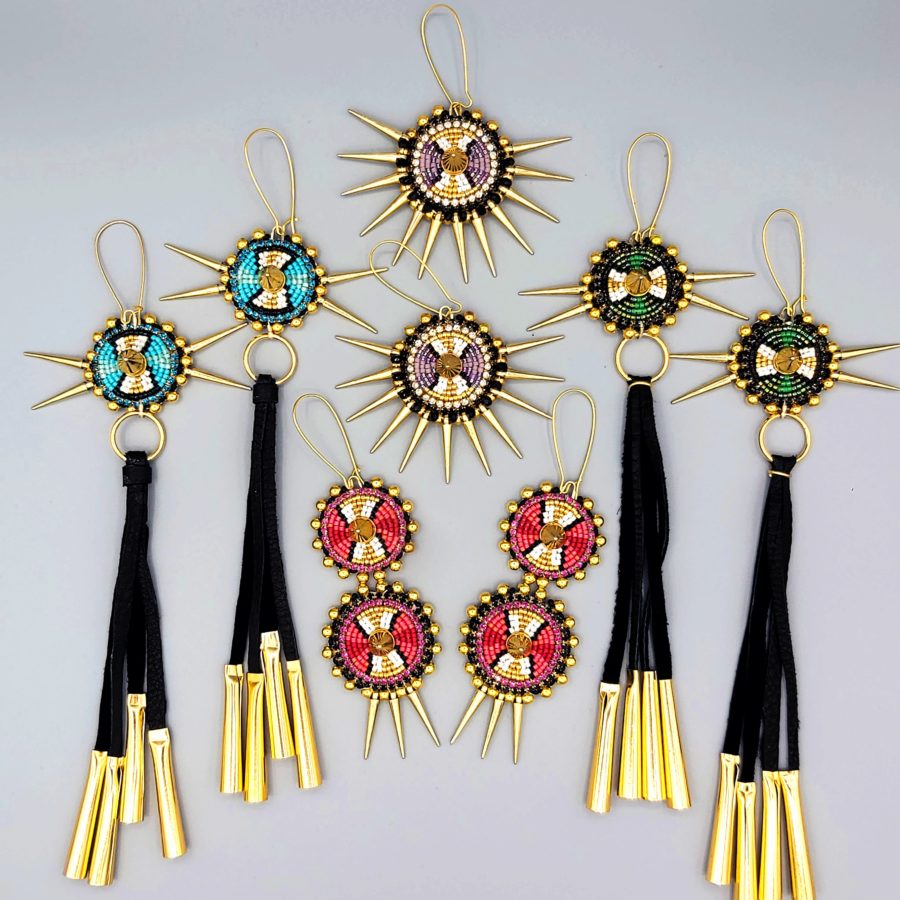 Spiked earrings collection.