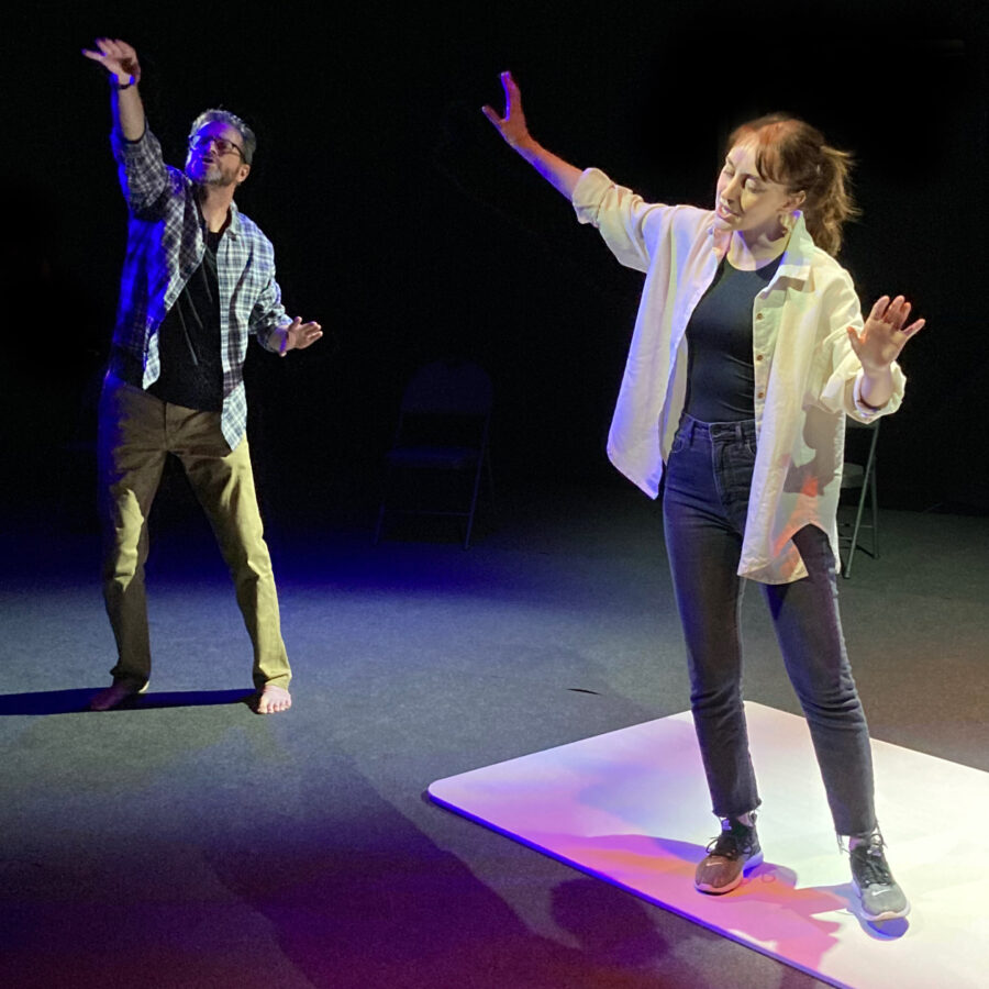 Raymond Louter and Stephanie Hope Lawlor in Same Boat Theatre's production of Whale Fall at the Hamilton Fringe (HCA BYOV). pic credit: S. Near, 2022