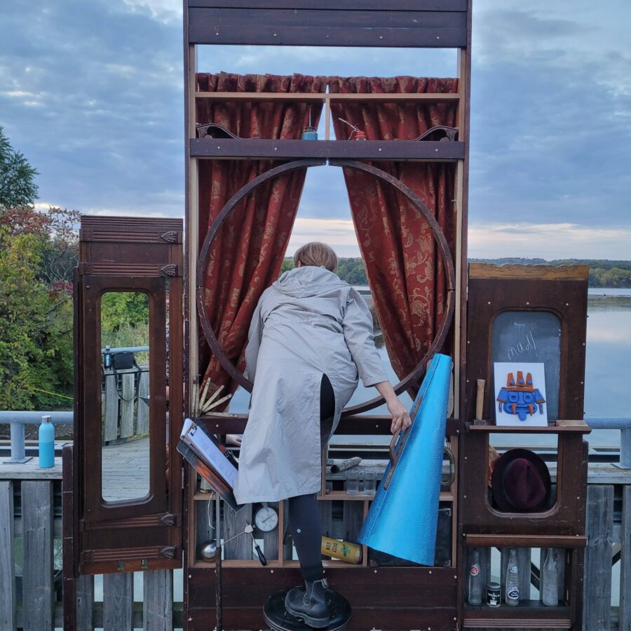 Aquavecchio (2022) temporary installation as part of Urban Moorings 2, allowing participants to shout curses or apologies to the polluted water of Cootes Paradise