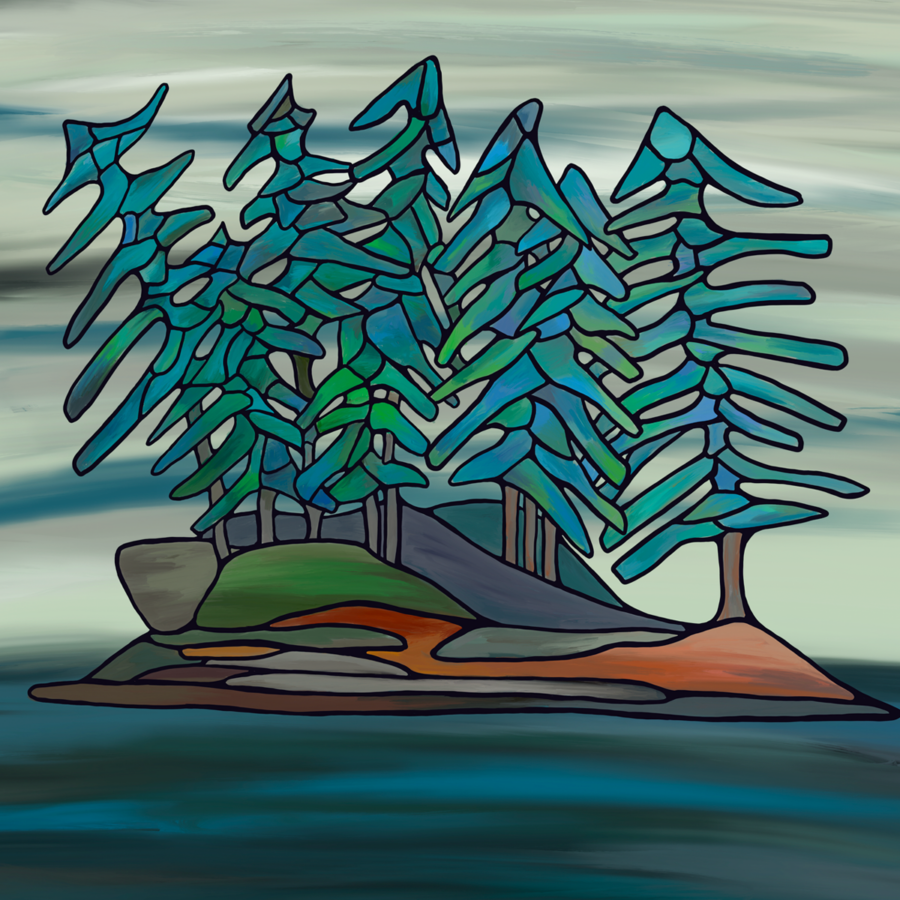 Little Island, 2020, Digital Illustration (based on acrylic painting)