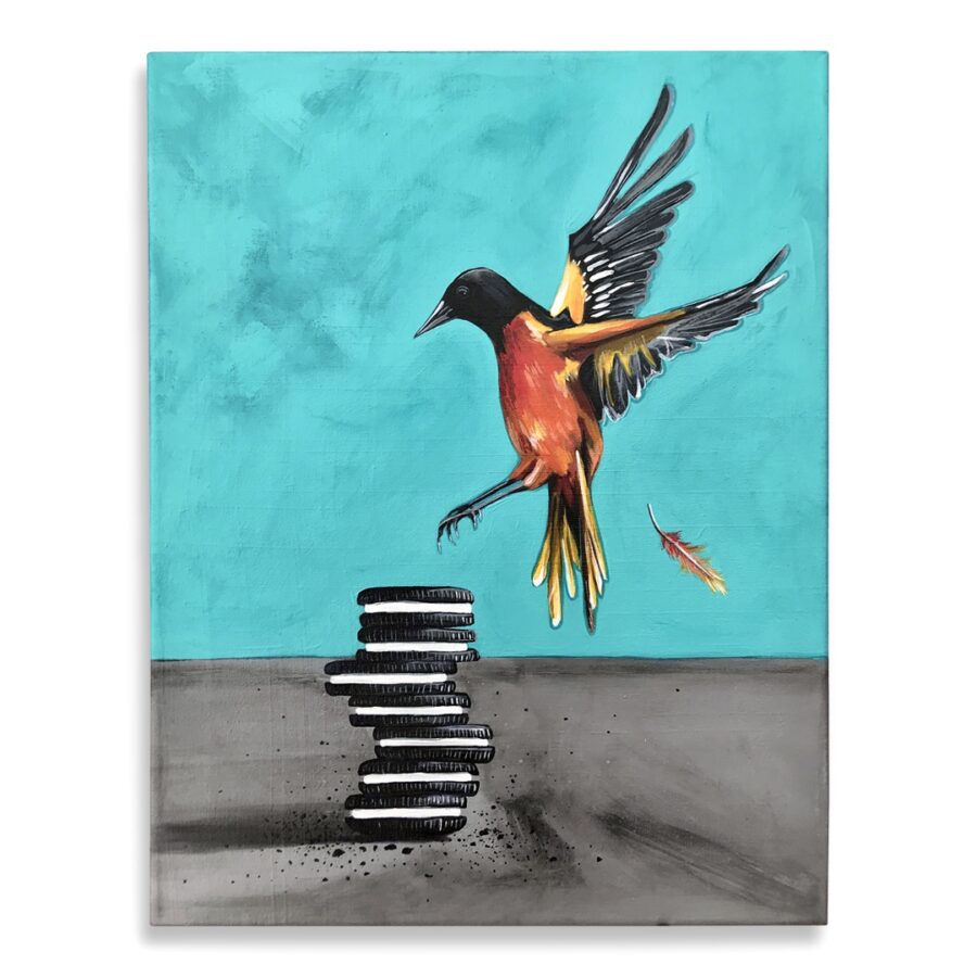 Oriole Oreo 16x20” acrylic on canvas 