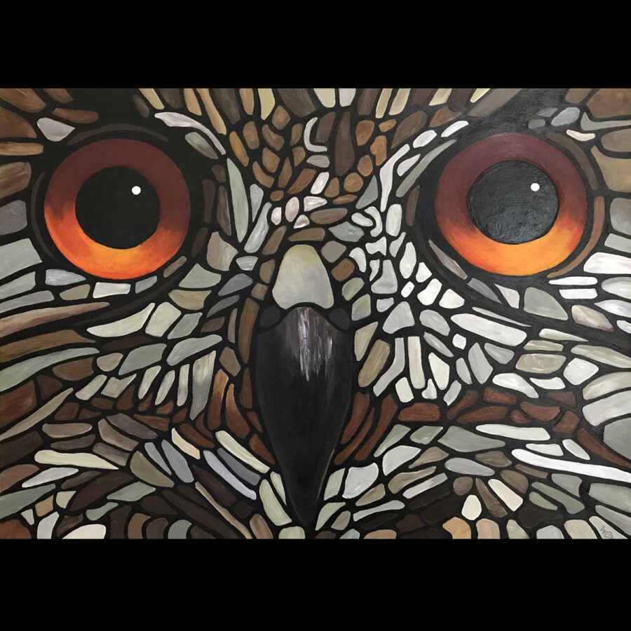 Owl, 2021, Acrylic on Wood, 30