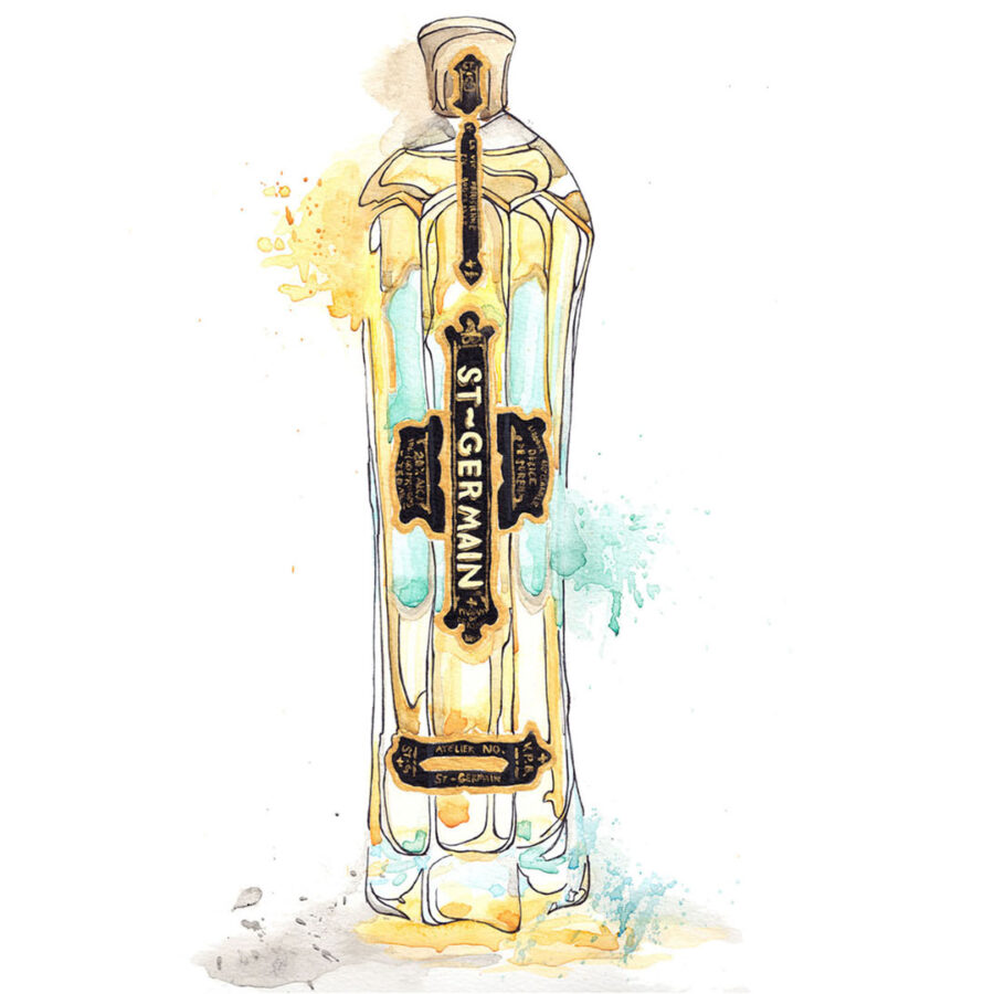 Product illustration series showcasing innovative watercolor techniques blending strategic ink placement and watercolor bleeds. Enhanced with gold leaf accents for a luxurious touch | Canada