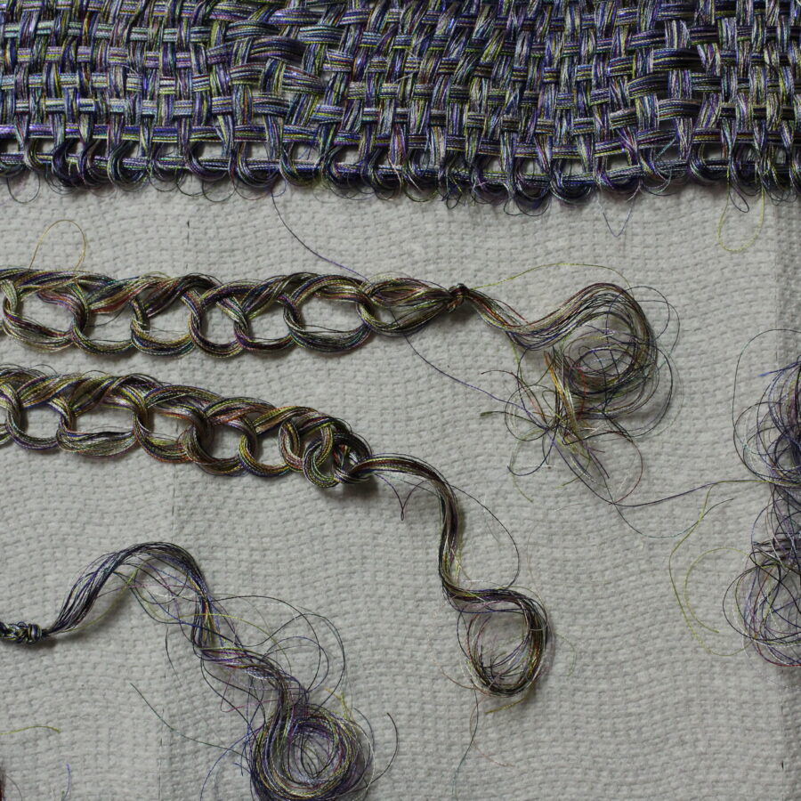 Samples with sewing thread