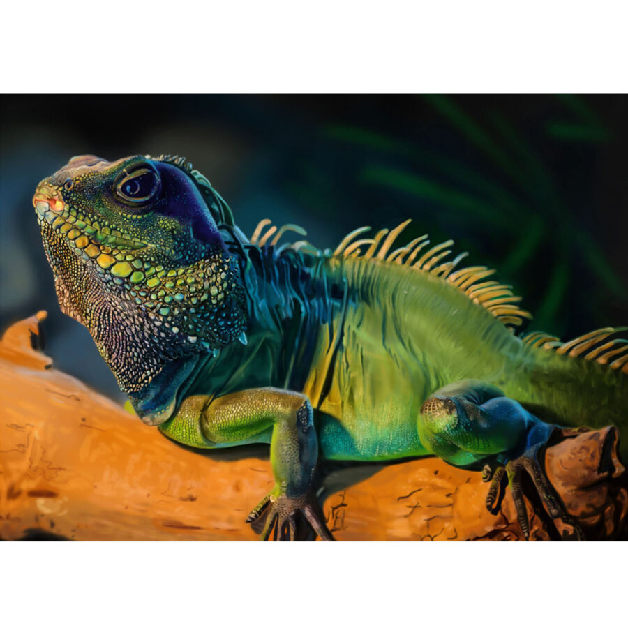 Hyper-Realistic Iguana, scientific illustration