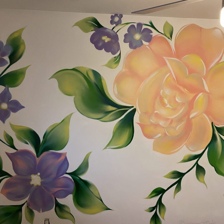 Baby room mural. Spray paint. 